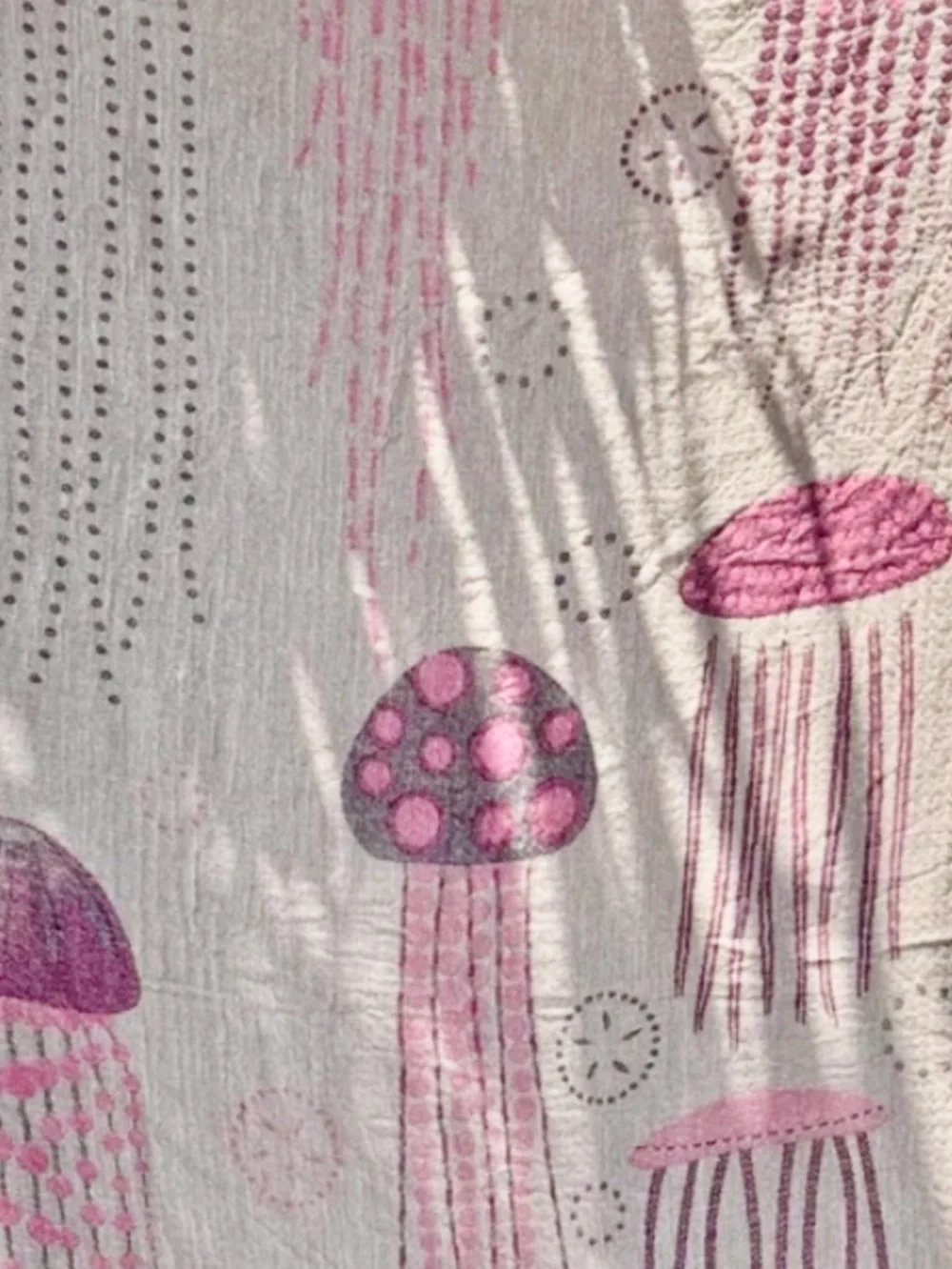 Pink Jellyfish Woven XL Beach Towel Throw Long New With Tags Gray Pink White NEW